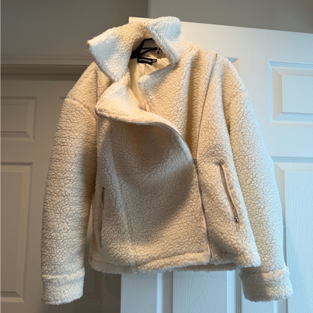 Women's Cream Sherpa Jacket